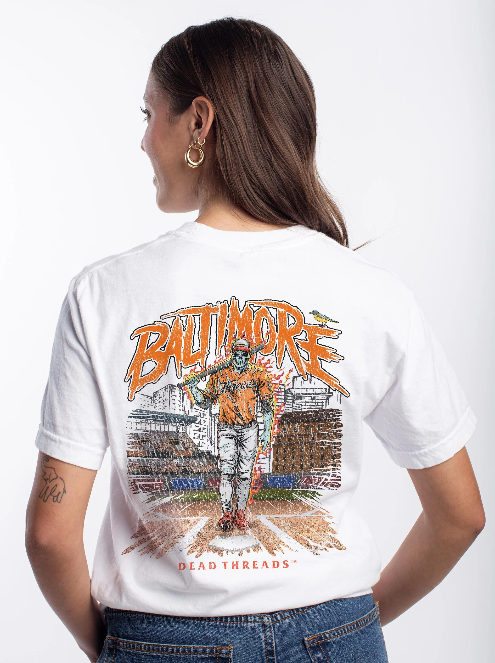BALTIMORE BASEBALL - "3 SKULL" PREMIUM SHIRT - Image 9