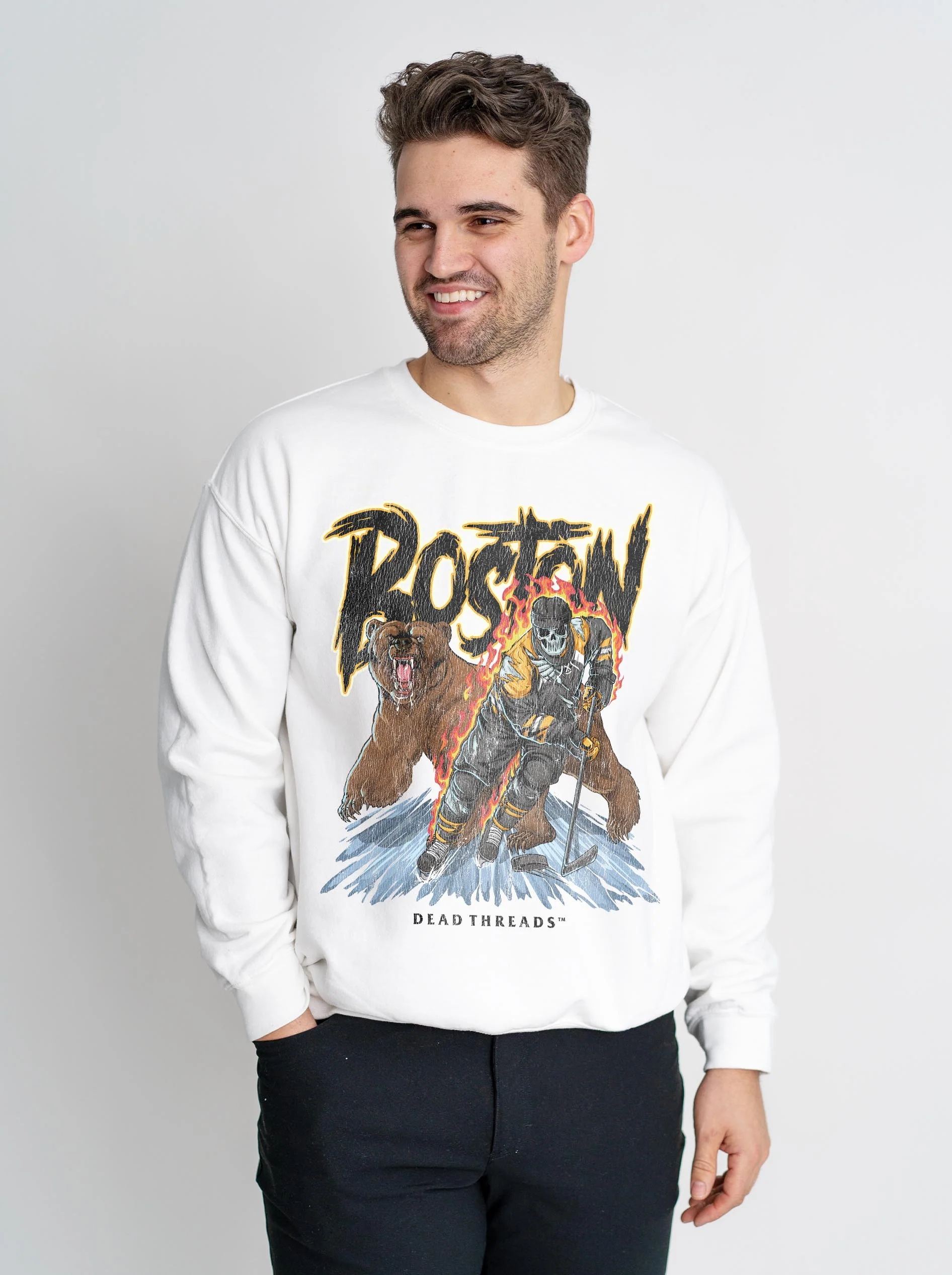 BOSTON HOCKEY CREWNECK SWEATSHIRT - Image 4