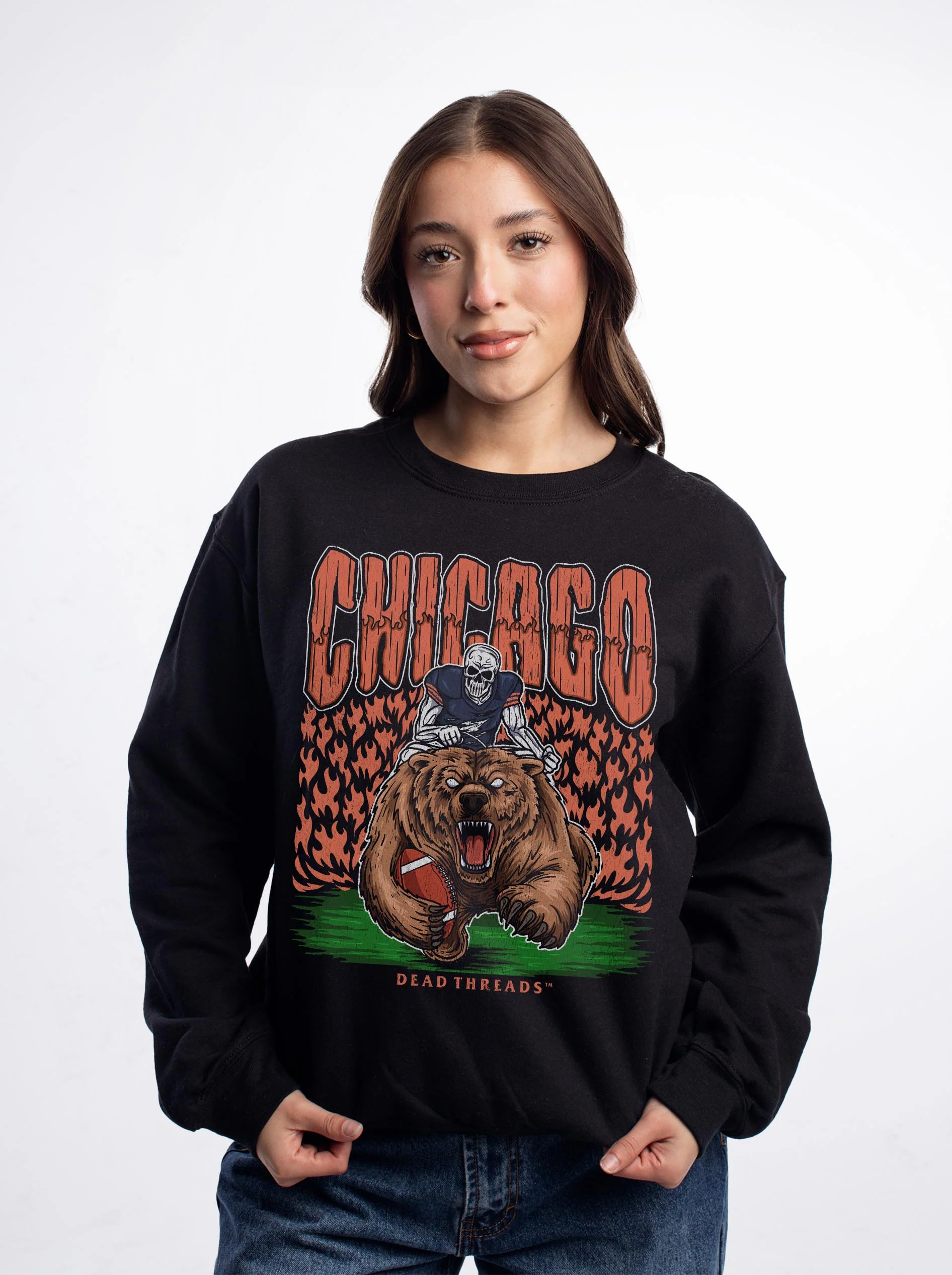 CHICAGO FOOTBALL v1 CREWNECK SWEATSHIRT - Image 3