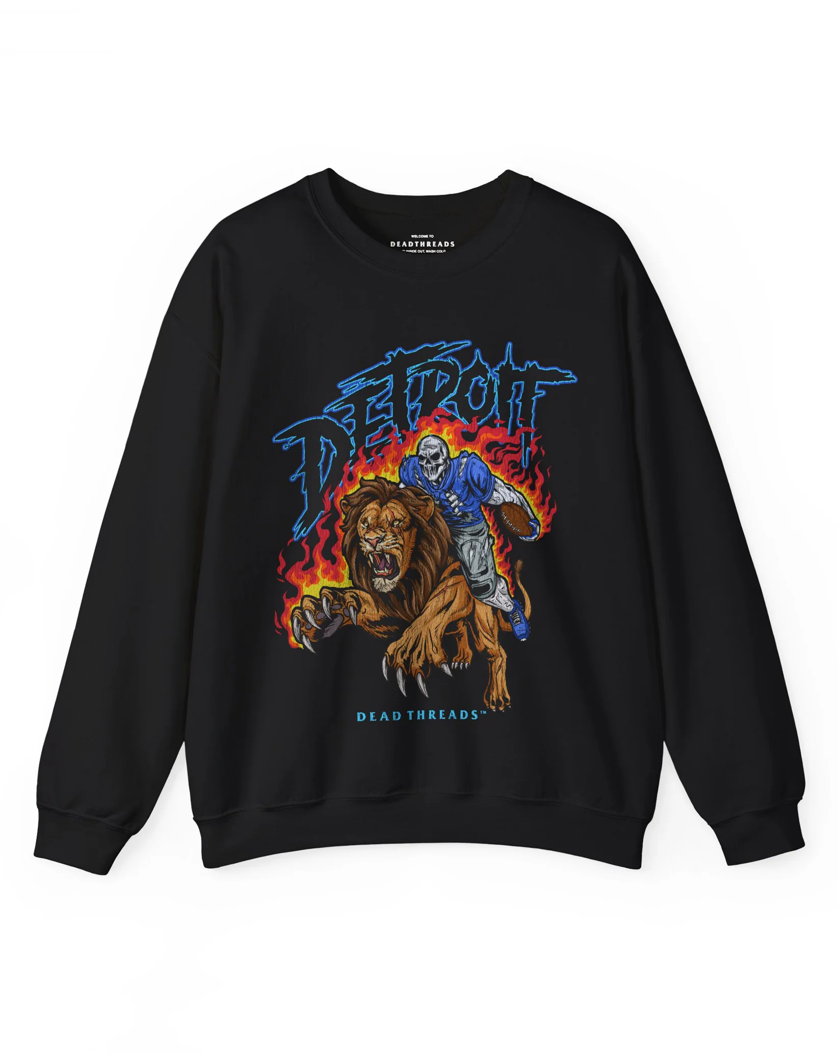 DETROIT FOOTBALL v2 CREWNECK SWEATSHIRT - Image 3