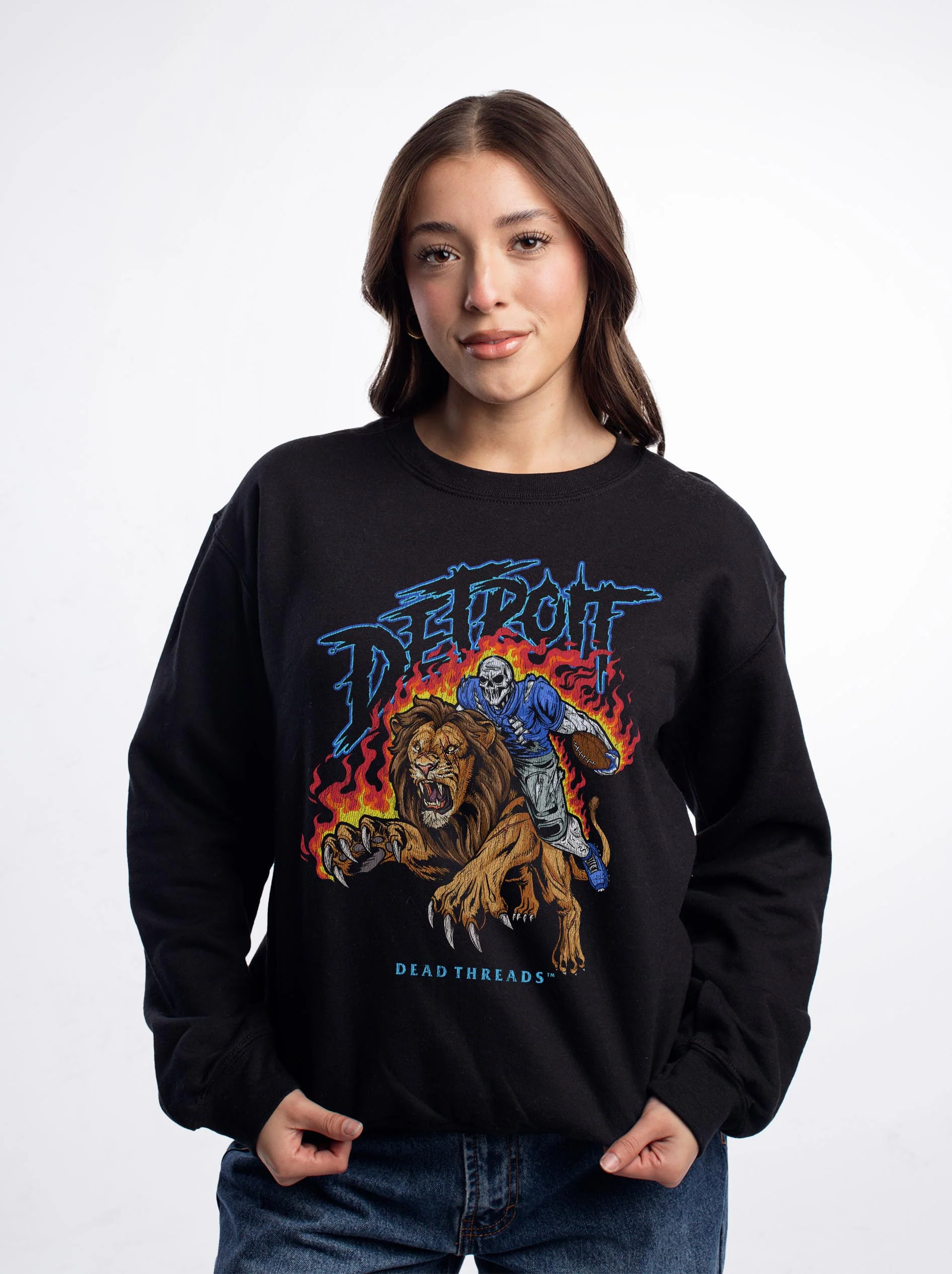 DETROIT FOOTBALL v2 CREWNECK SWEATSHIRT - Image 4