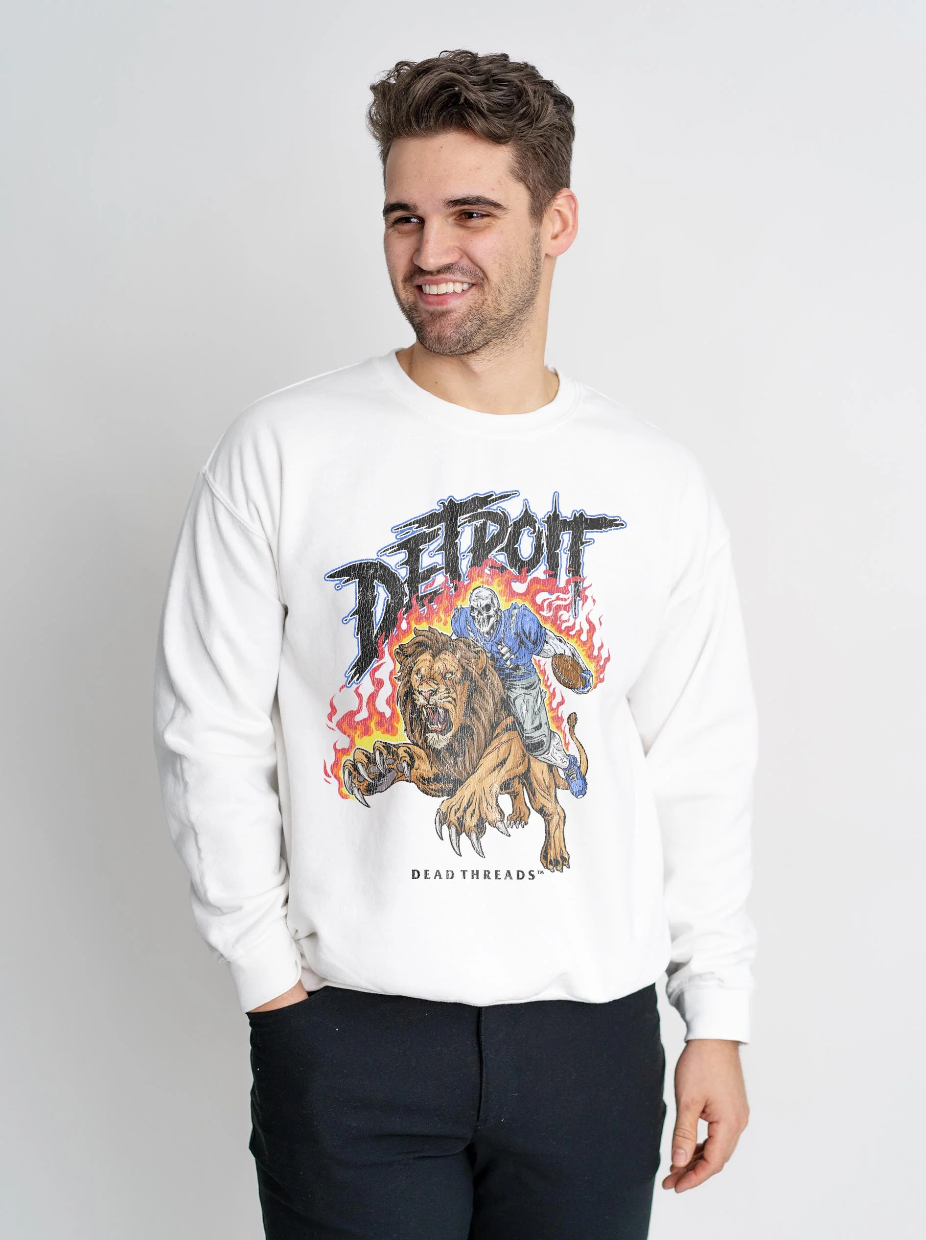 DETROIT FOOTBALL v2 CREWNECK SWEATSHIRT - Image 6