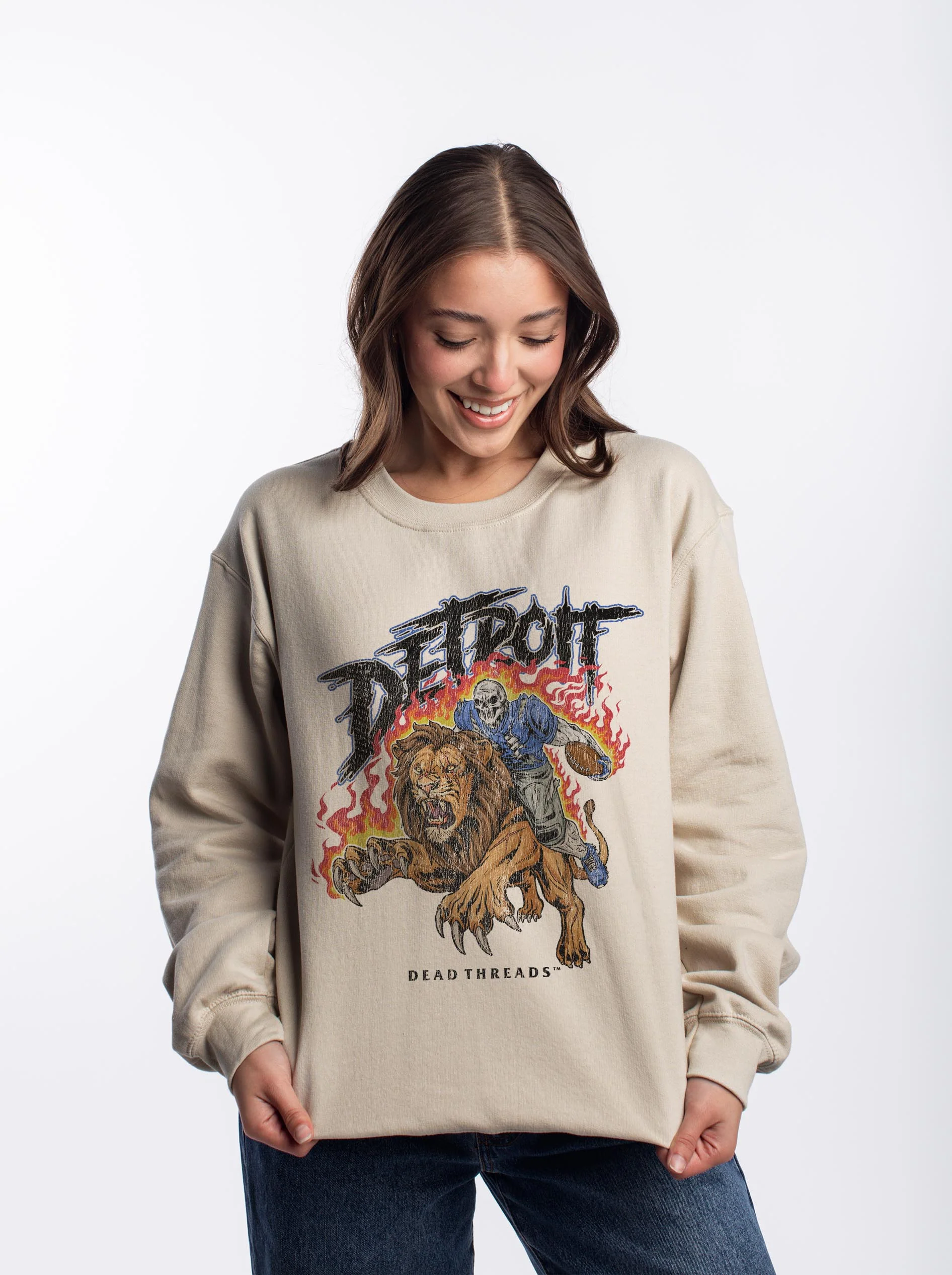 DETROIT FOOTBALL v2 CREWNECK SWEATSHIRT - Image 8