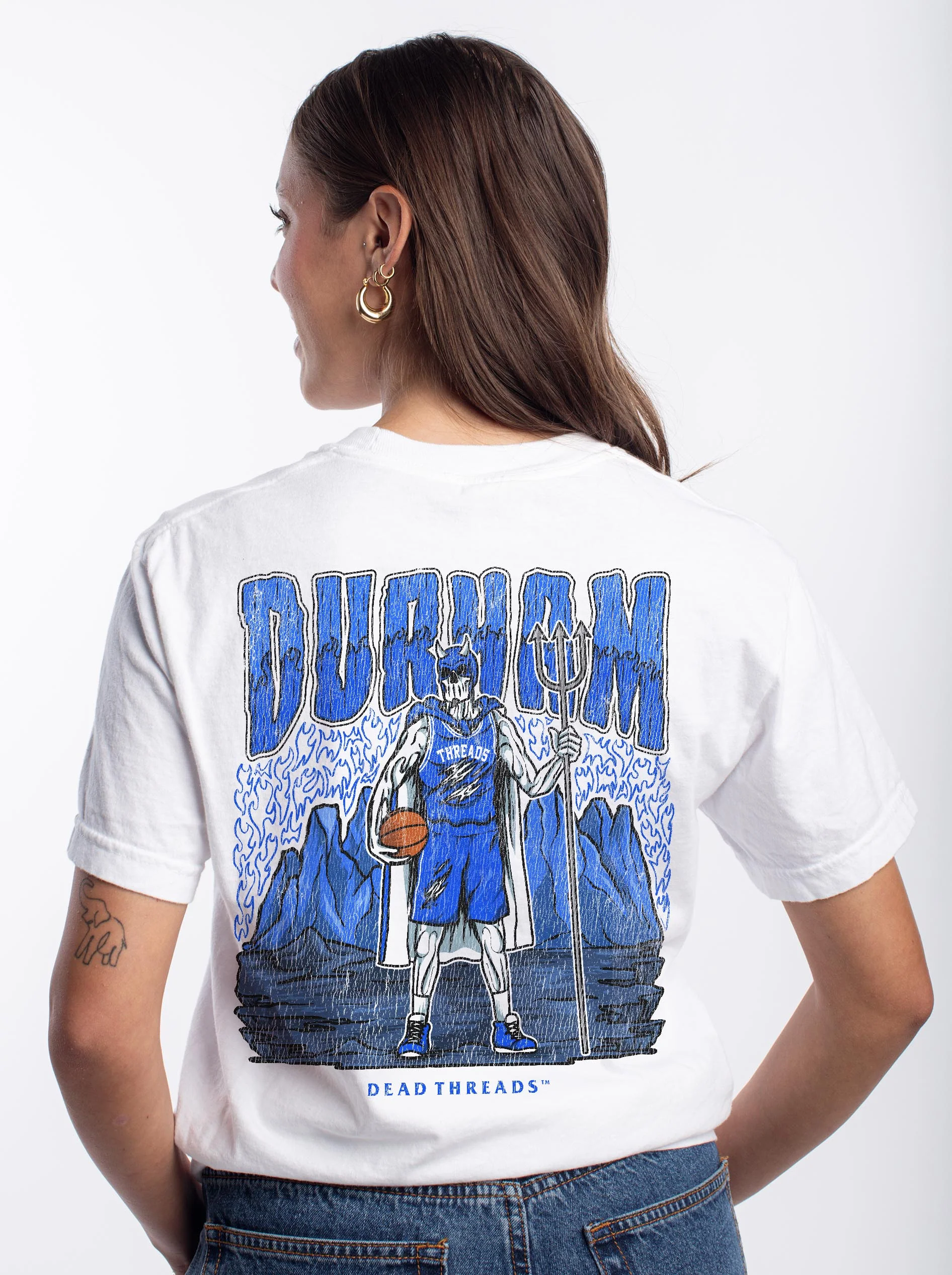 DURHAM BASKETBALL - “3 SKULL” PREMIUM T-SHIRT - Image 3