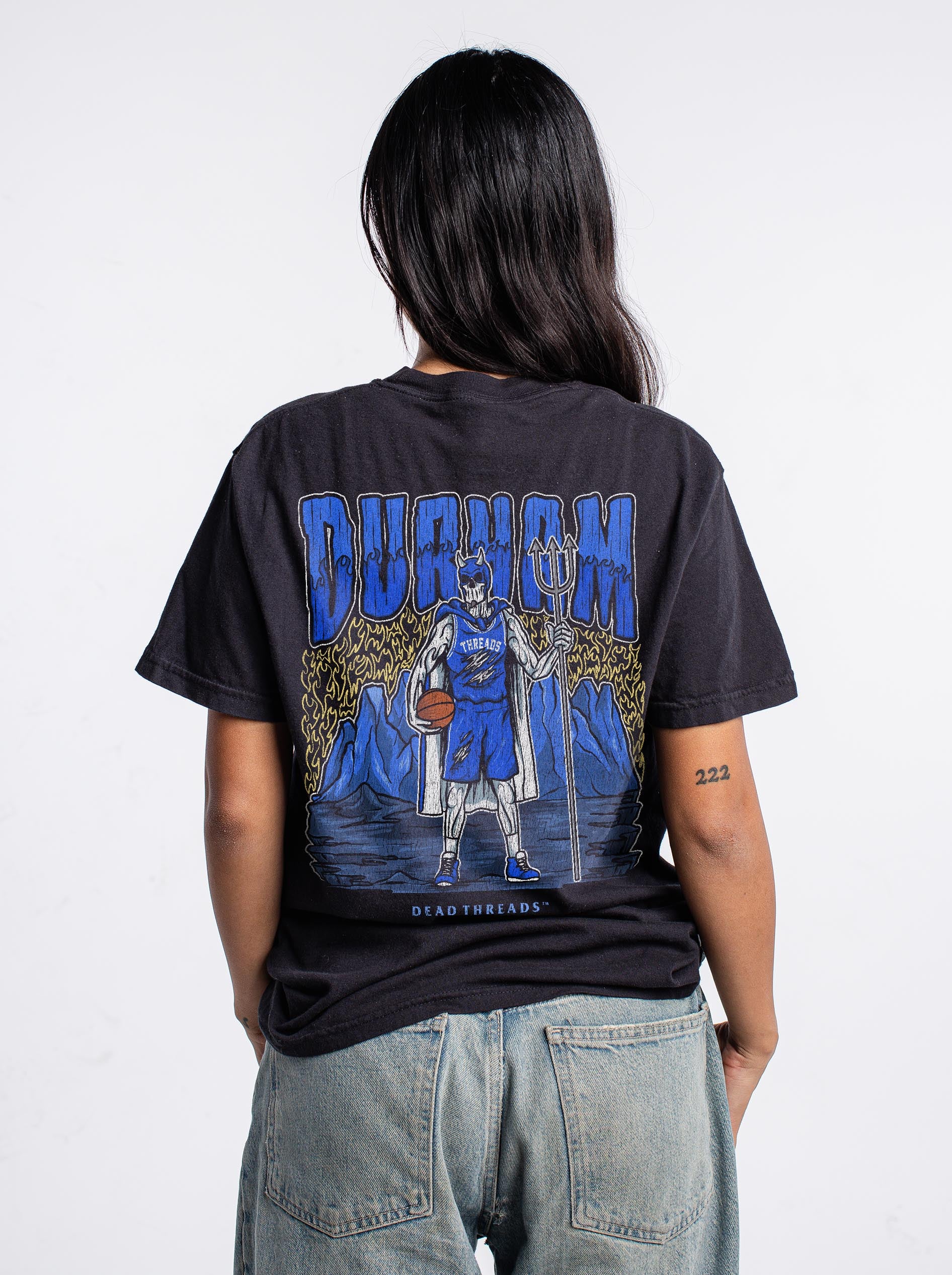 DURHAM BASKETBALL - “3 SKULL” PREMIUM T-SHIRT - Image 9