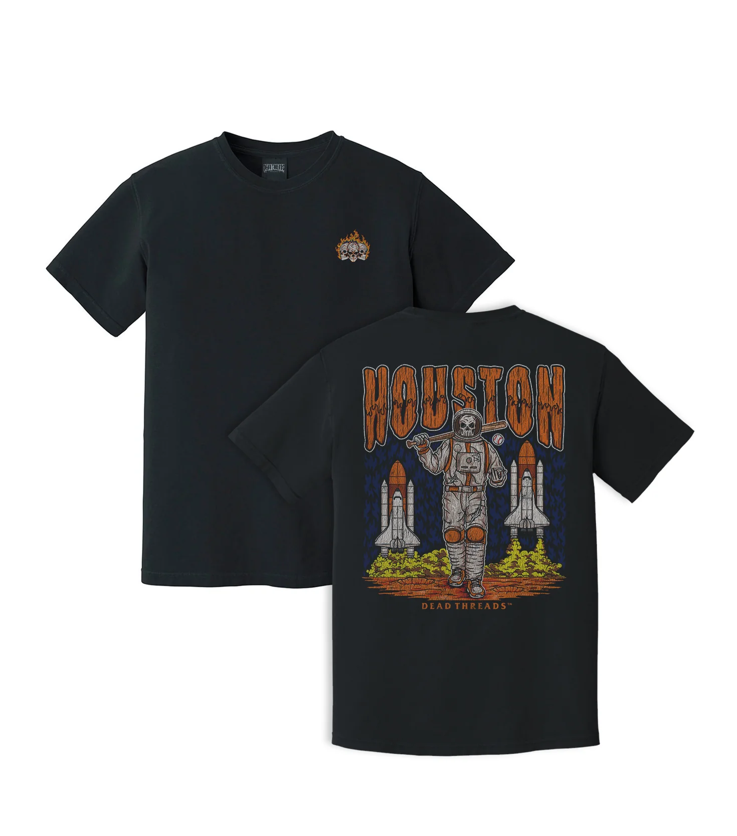 HOUSTON BASEBALL - "3 SKULL" PREMIUM T-SHIRT - Image 5