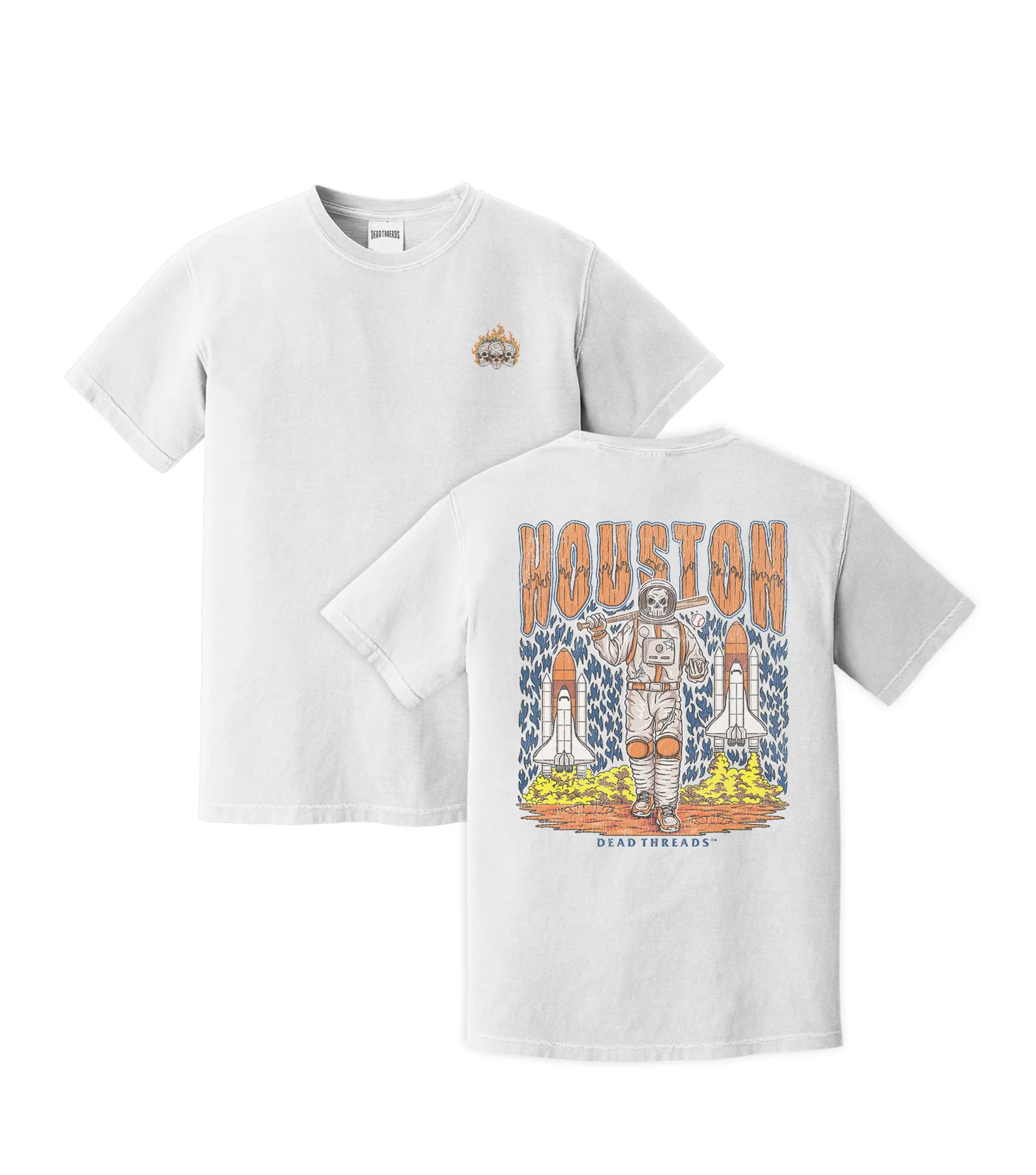 HOUSTON BASEBALL - "3 SKULL" PREMIUM T-SHIRT - Image 7