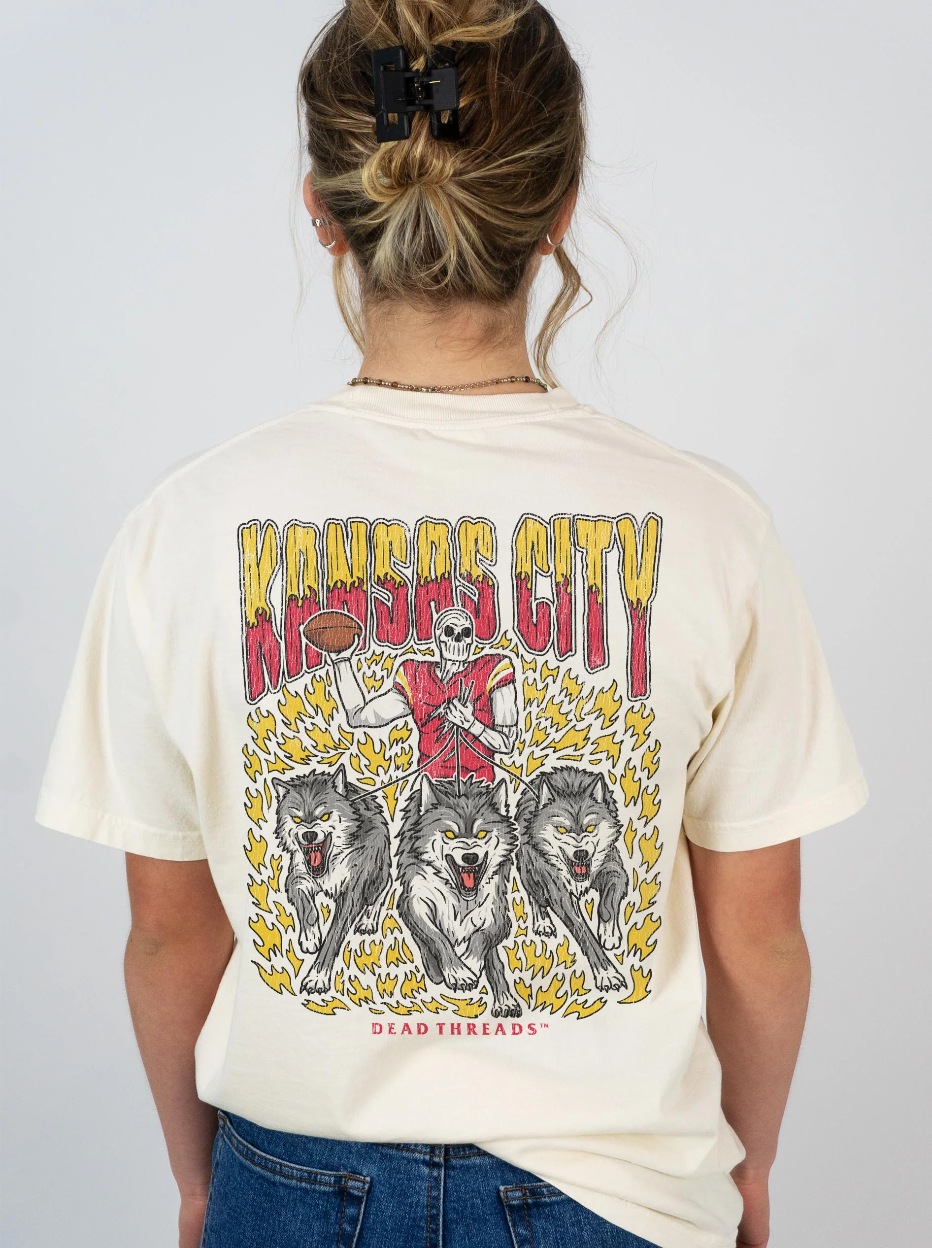 KANSAS CITY FOOTBALL v1 - “3 SKULL” PREMIUM T-SHIRT - Image 12
