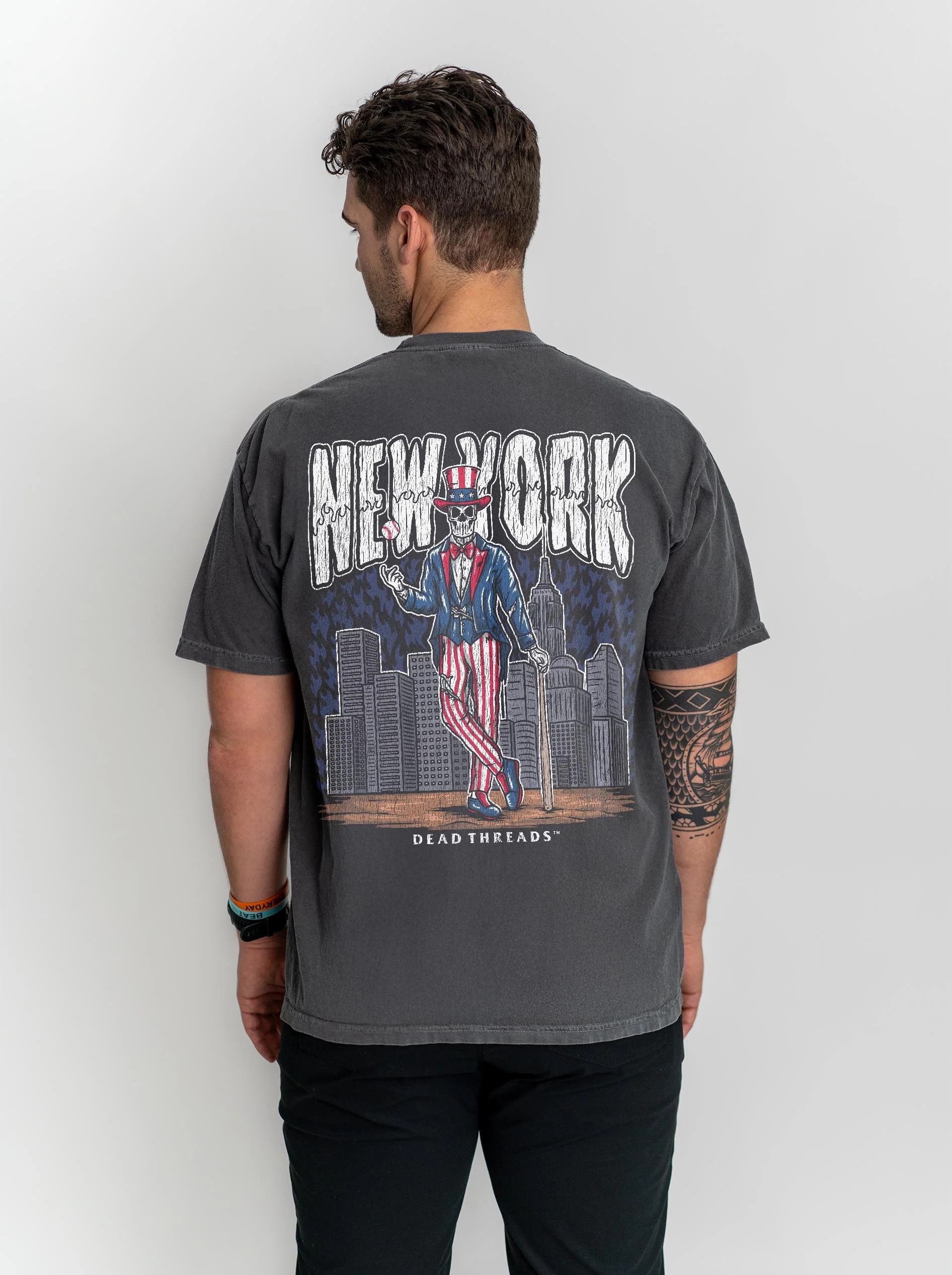 NEW YORK "BRONX" BASEBALL - "3 SKULL" PREMIUM SHIRT - Image 3