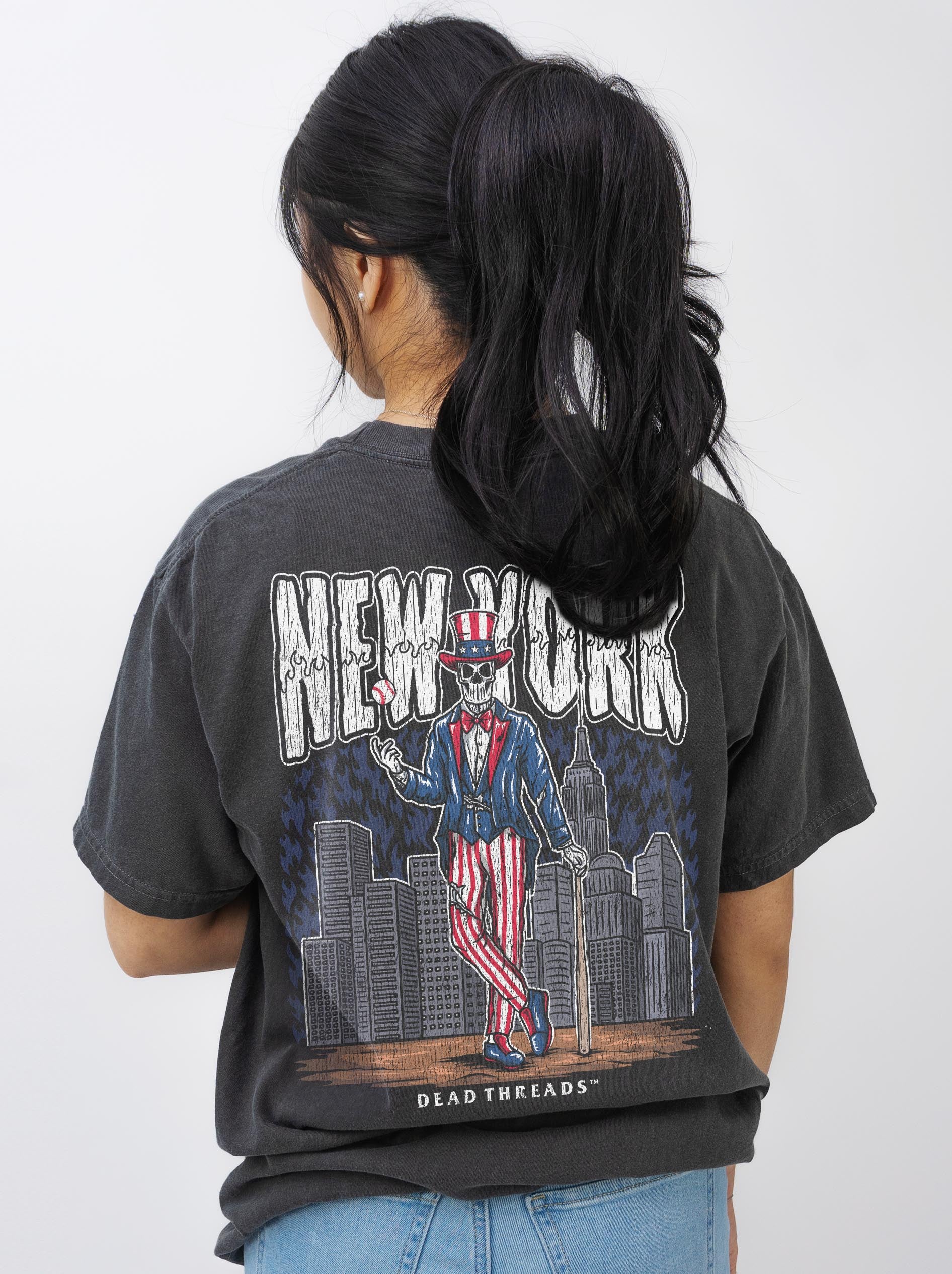 NEW YORK "BRONX" BASEBALL - "3 SKULL" PREMIUM SHIRT - Image 4