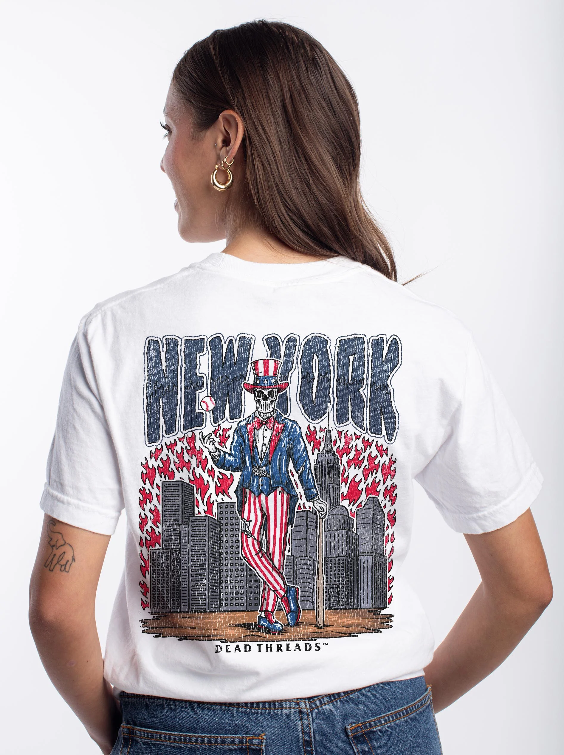 NEW YORK "BRONX" BASEBALL - "3 SKULL" PREMIUM SHIRT - Image 9
