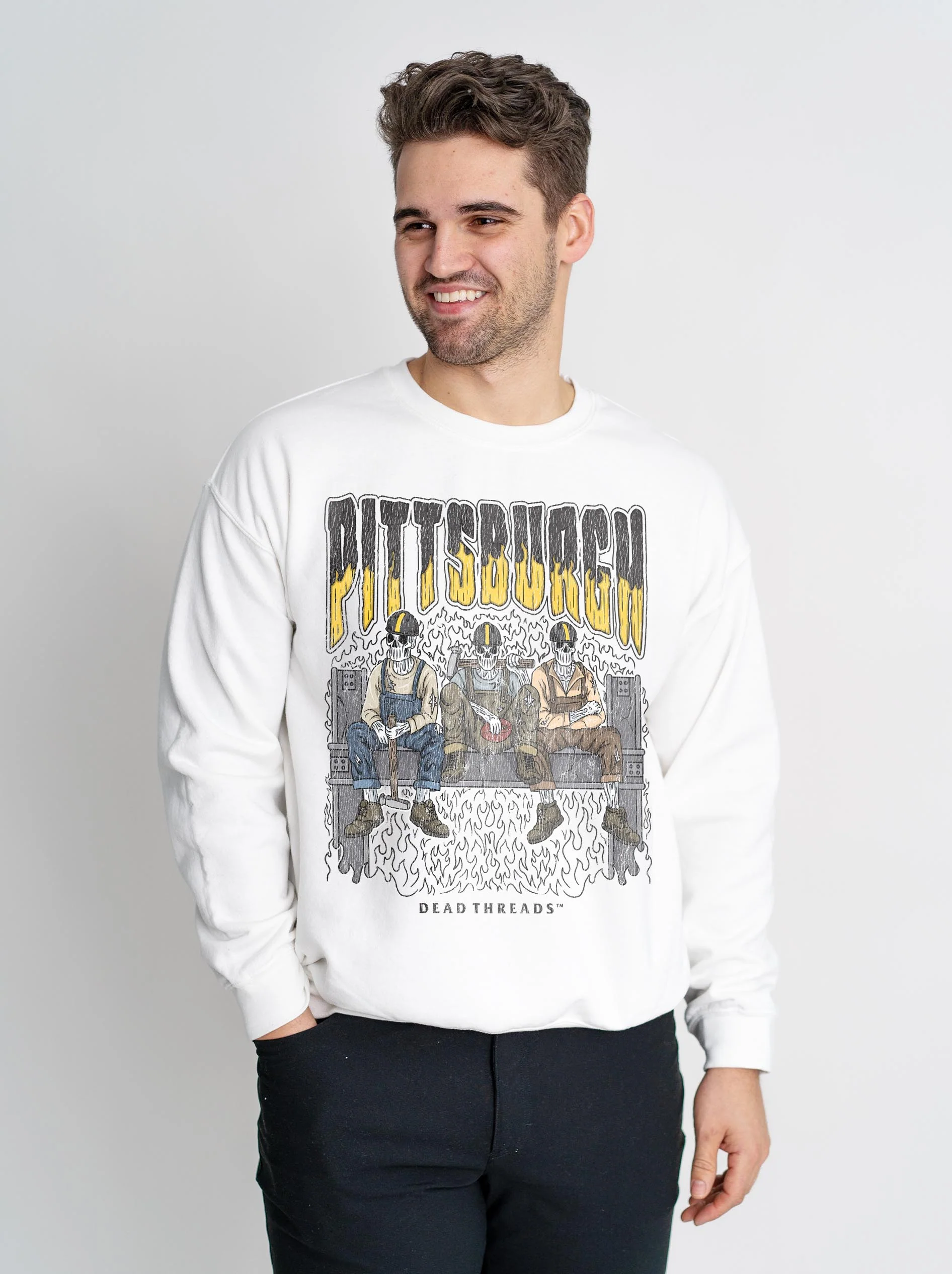 PITTSBURGH FOOTBALL v1 CREWNECK SWEATSHIRT - Image 4
